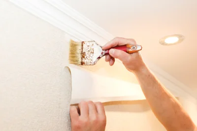 Pose de papier peint à Manou — revêtements muraux et toiles de verre